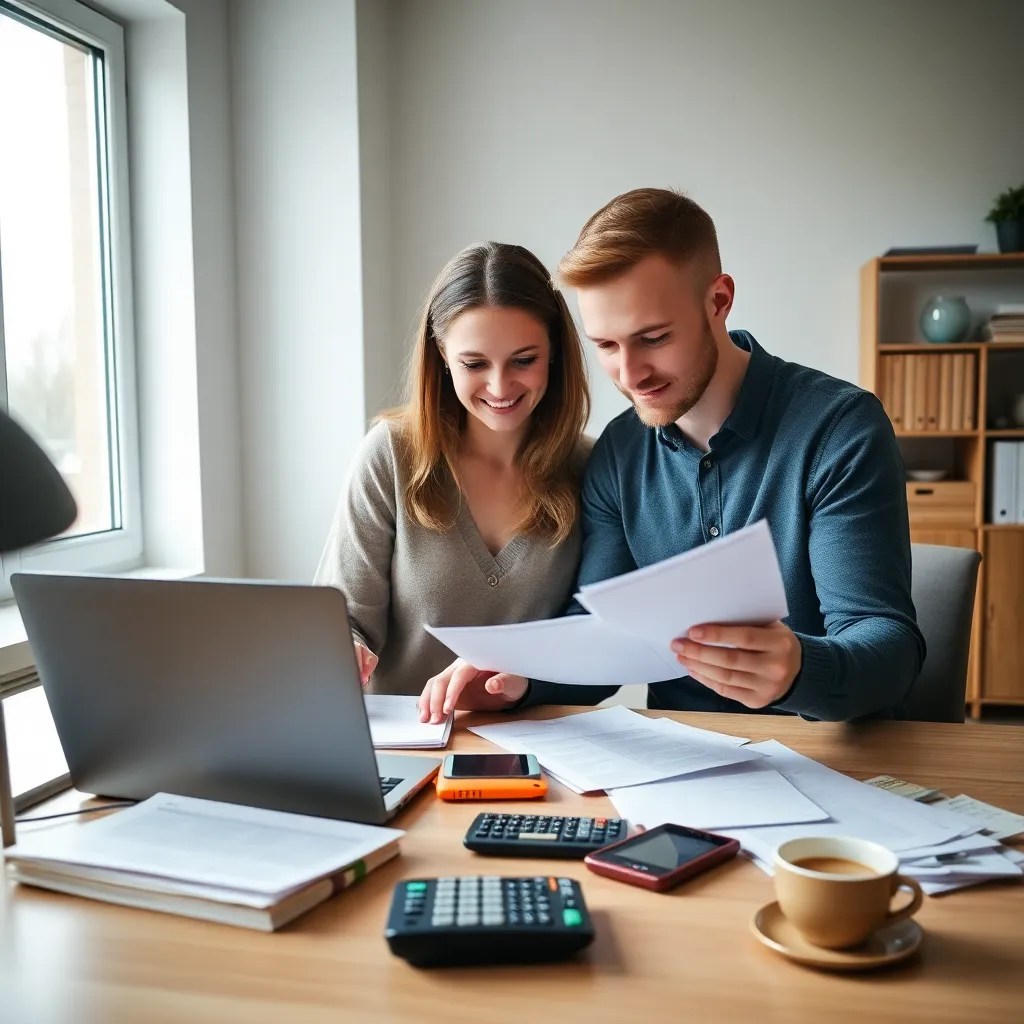 Persoon die uitgaven in verschillende categorieën verdeelt in een spreadsheet