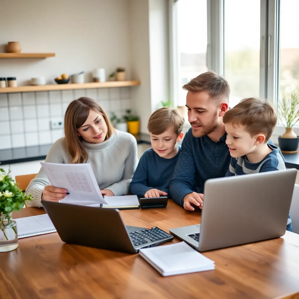 Persoon die inkomsten op papier noteert met een calculator