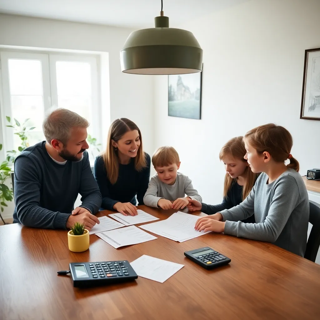 Nederlands gezin dat samen budgetteert