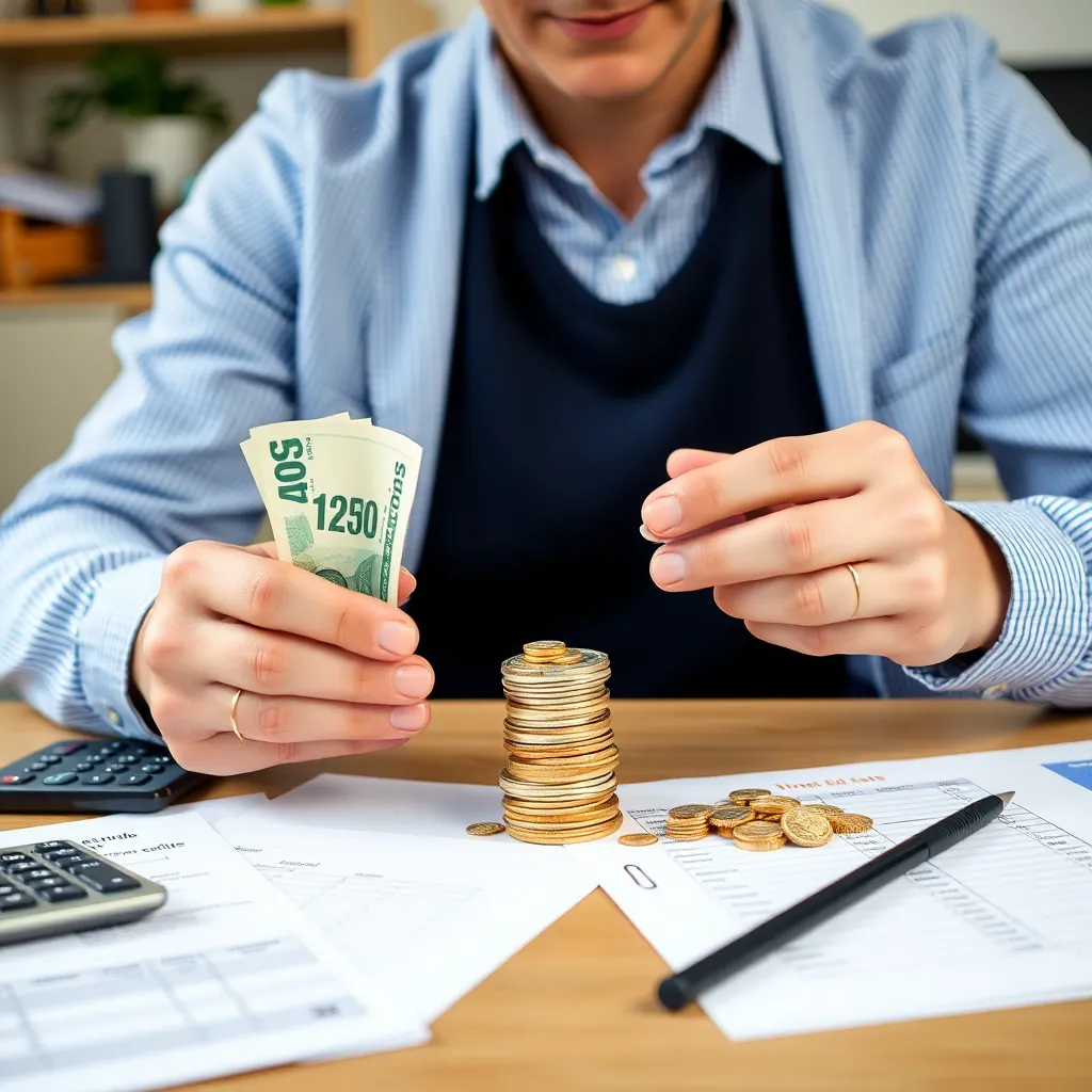 Een jonge Nederlandse vrouw die haar maandelijkse budget plant met een laptop en notities