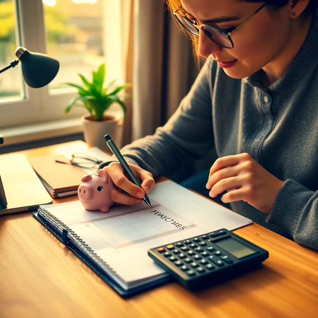 Persoon die budget apps vergelijkt op smartphone