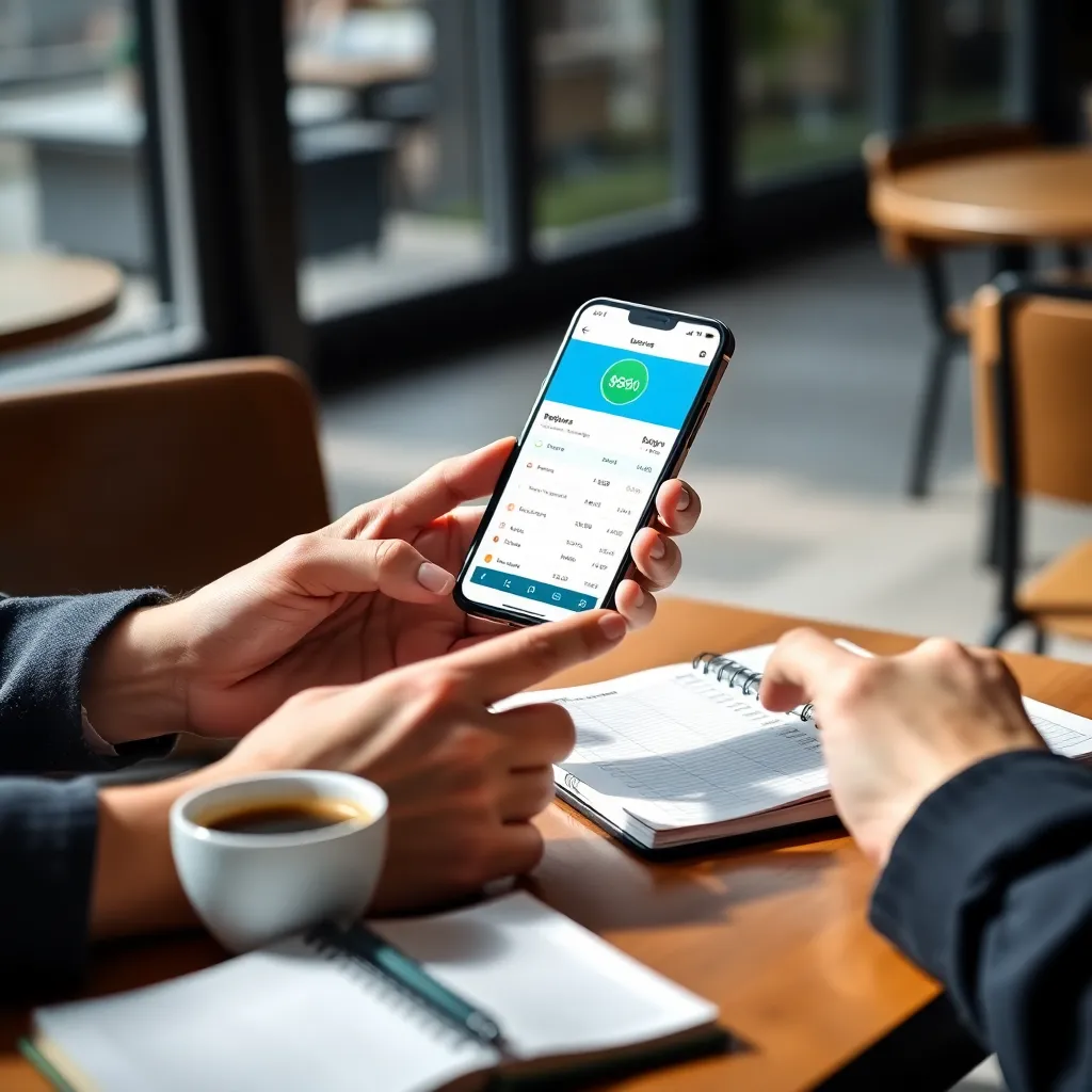 Persoon die financiën plant aan een bureau met laptop en notities