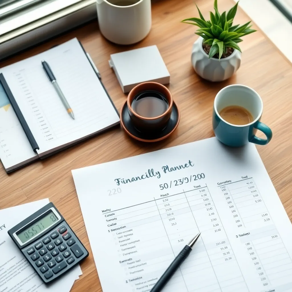 Nederlands gezin dat samen aan tafel hun maandelijkse budget plant