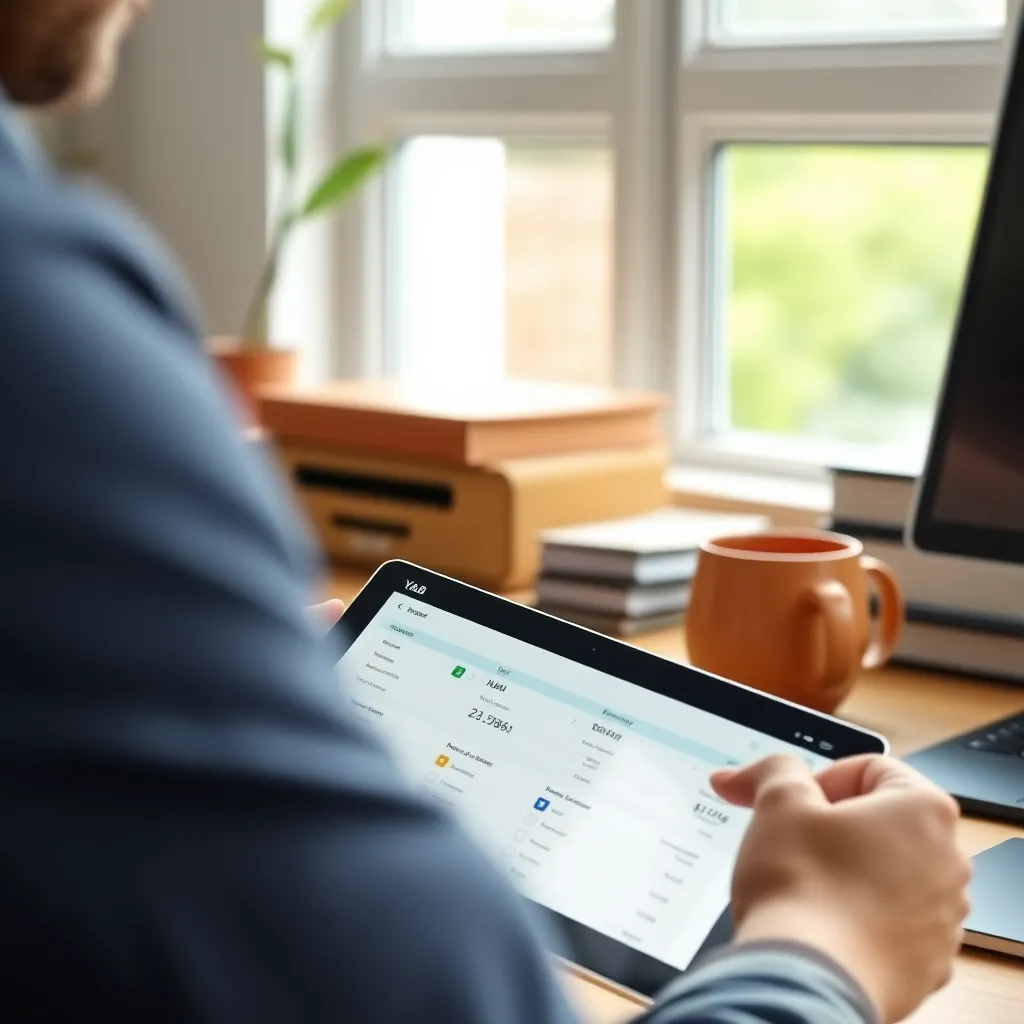 Smartphone met Grip app voor budgetbeheer op het scherm